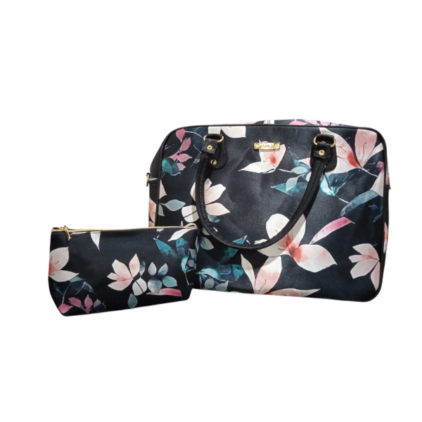 Flor Negro Beige - Travel Bag