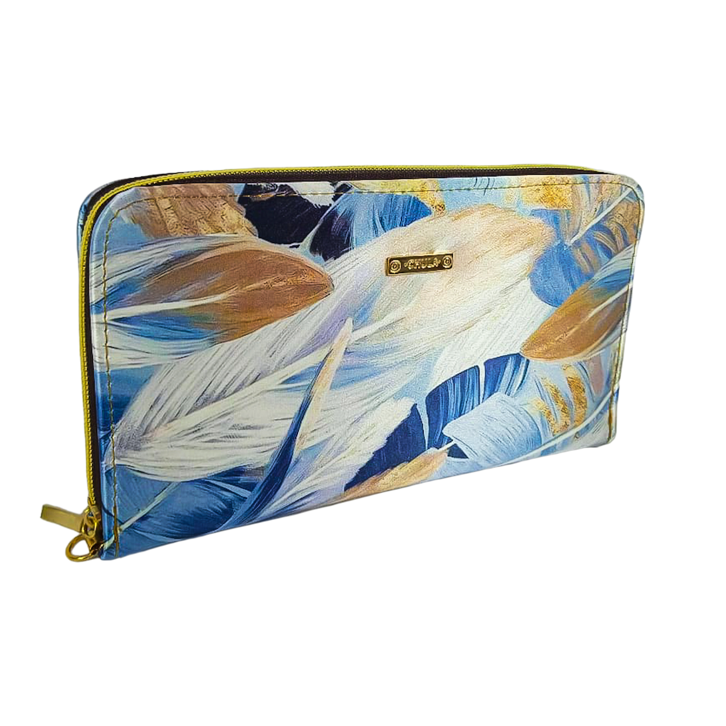 Hojas Crema Blue - Cartera Maxi CHULA