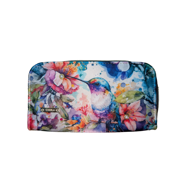 Colibrí Floral - Cartera Doble Cierre