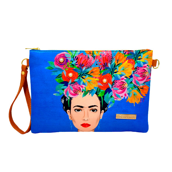 Frida Blue Flowers - Clutch