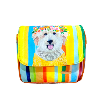 Perrito Arcoíris y Flores - Mini Baúl - Bolsa Chica