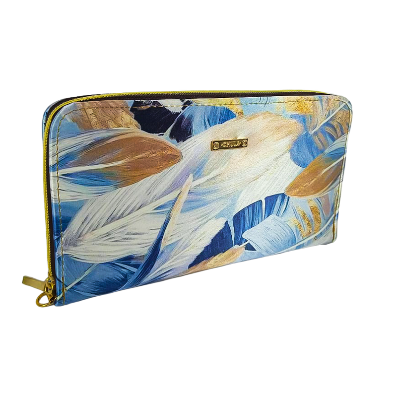 Hojas Crema Blue - Cartera Maxi CHULA