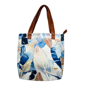 Hojas Crema Blue - Opal Bolsa Grande Para Mujer
