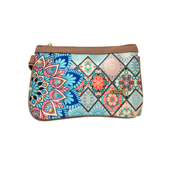 Mandala Turquesa - Mini Clutch - Bolsa Chica - chulamexico