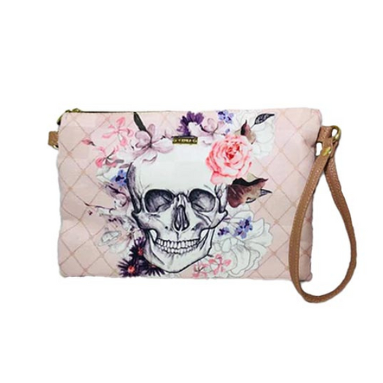 Calavera Floreada - Clutch - Bolsa Chica - chulamexico