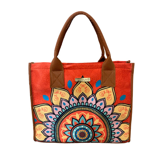 Mandala Naranja - Leonor - Bolsa Mediana - chulamexico