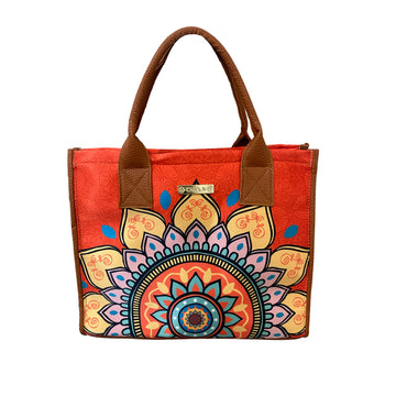 Mandala Naranja - Leonor - Bolsa Mediana - chulamexico