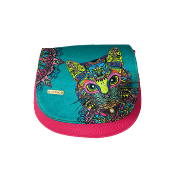 Mandala Gato - Iris - Bolsa Chica Para Mujer