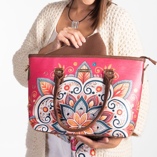 Flor Fucsia - Tania - Bolsa grande para mujer - chulamexico