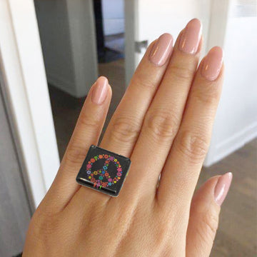 Peace & Love - Anillo Para Mujer