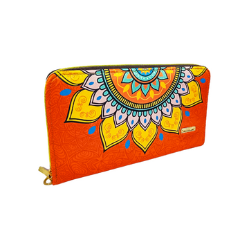 Mandala Naranja - Cartera Para Mujer Maxi