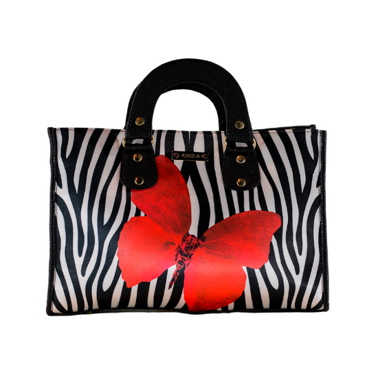 Zebra Mariposa Roja - Canasta - Bolsa Mediana - chulamexico