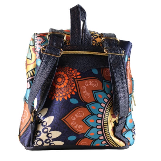 Mandala Flores - Mini BackPack - Bolsa Mediana - chulamexico
