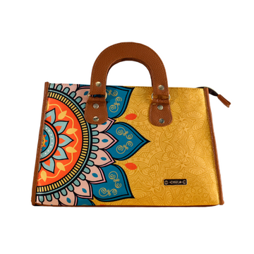 Mandala Dorado - Canasta - Bolsa Mediana - chulamexico