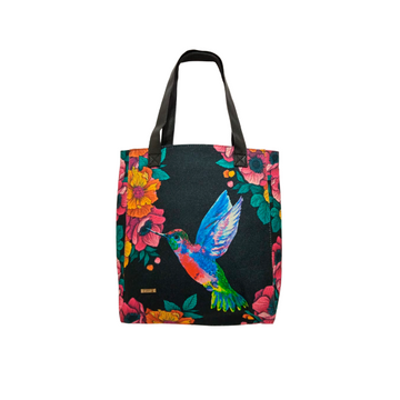 Colibrí Pensamiento - Tote Yute - Bolsa grande para mujer - chulamexico