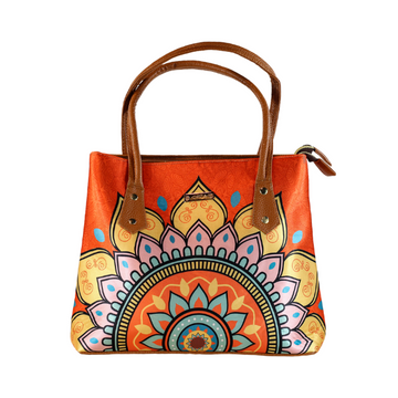 Mandala Naranja - Pupé - Bolsa grande para mujer