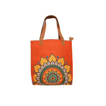 Mandala Naranja - Tote Yute - Bolsa mediana para mujer