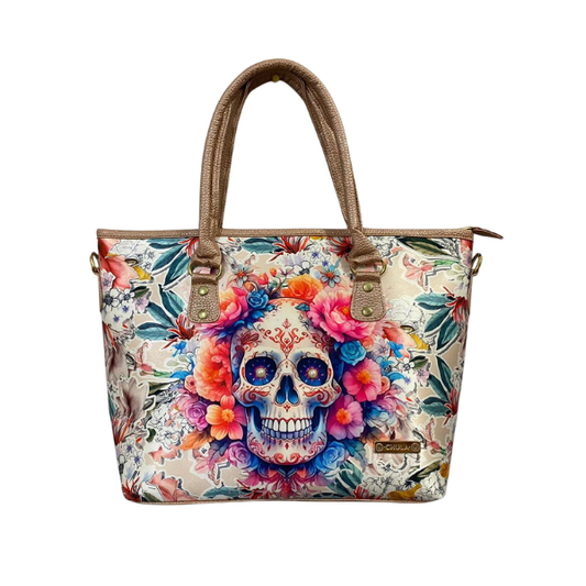 Calavera Destellos Billantes  - Tania - Bolsa Grande Para Mujer