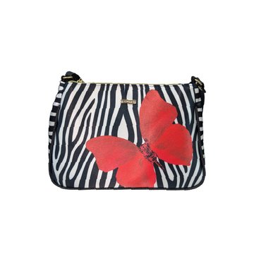 Zebra Mariposa Roja - Iliana Bolsa Mediana Para Mujer