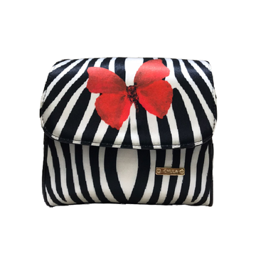 Zebra Mariposa Roja - Mini Baúl - Bolsa Chica Para Mujer