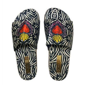 Corazón Zebra - Sandalia Comfy Flat