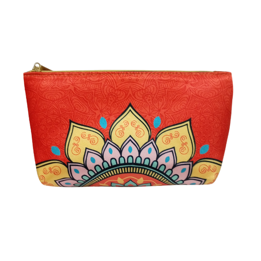 Mandala Naranja - Cosmetiquera Para Mujer