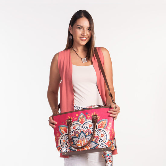 Flor Fucsia - Tania - Bolsa grande para mujer - chulamexico