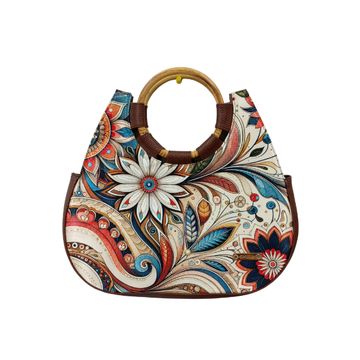 Paisley Decorado - Natalia - Bolsa Mediana Para Mujer