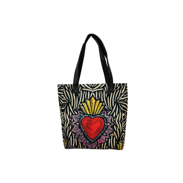 Corazón de Zebra - Tote Yute - Bolsa Mediana Para Mujer