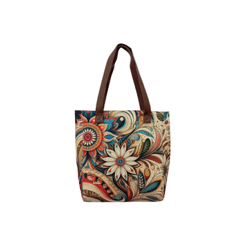 Paisley Floral - Tote Yute - Bolsa Mediana Para Mujer
