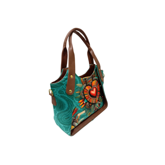 Corazón Azteca Aqua - Valentina Bolso Para Mujer
