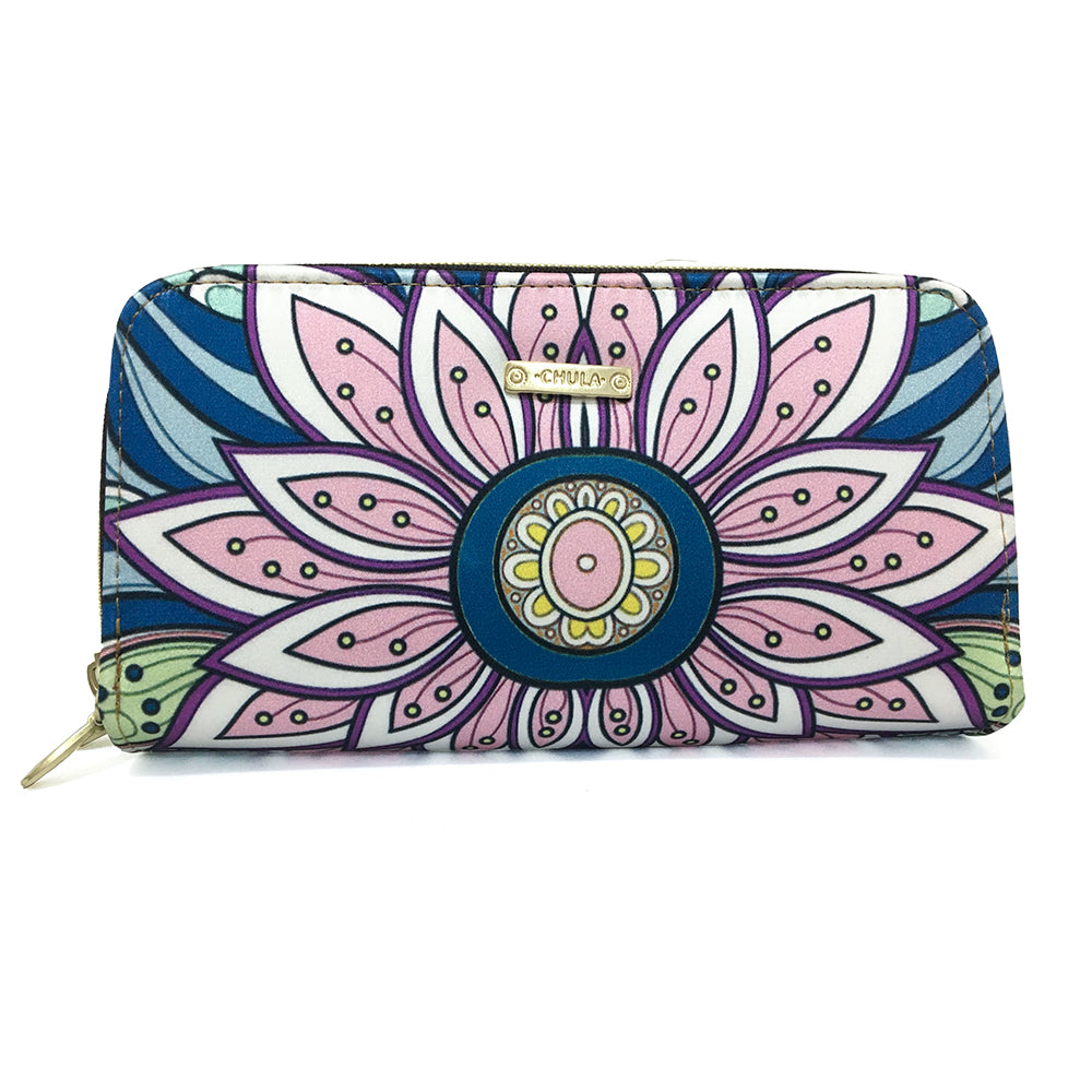 Love Flower - Cartera Doble Cierre Chula Moda Latina